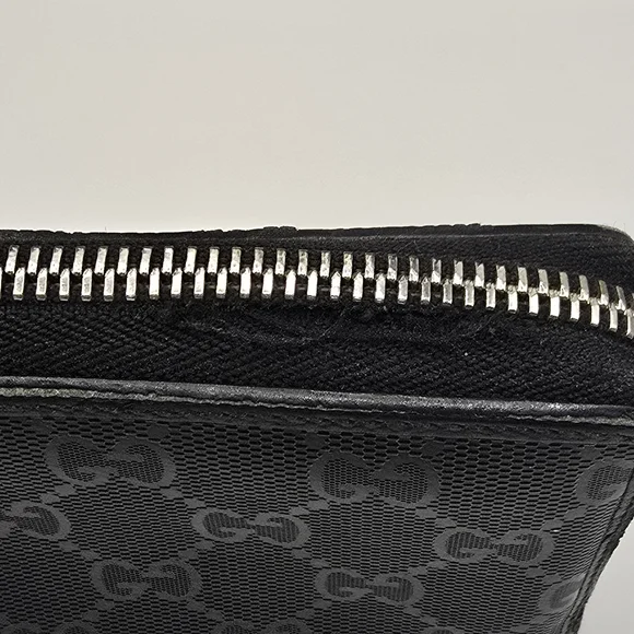 Gucci Guccissima Black GG Logo Coated Canvas Long Wallet - Picture 5 of 16